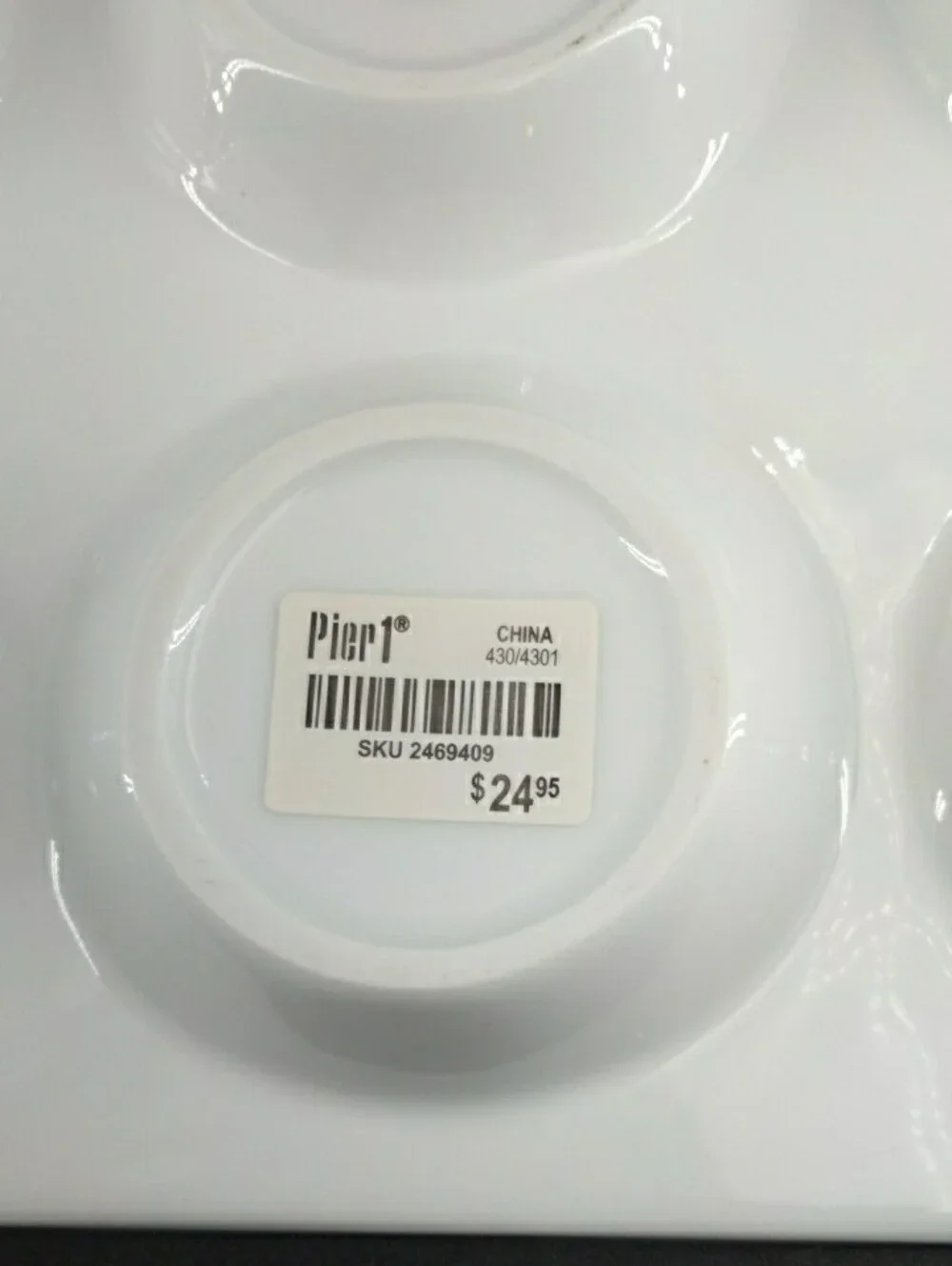 Pier 1 White Porcelain Tasting Party Appetizer Tray Muffin Cupcake